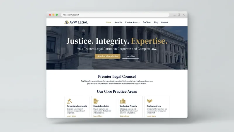 AVW Legal website design by Nikiphoros